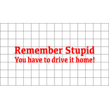 Fast Lane Graphix: Remember Stupid You Have To Drive It Home! Sticker,Matte Black, stickers, decals, vinyl, custom, car, love, automotive, cheap, cool, Graphics, decal, nice