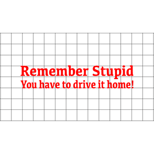 Fast Lane Graphix: Remember Stupid You Have To Drive It Home! Sticker,Matte Black, stickers, decals, vinyl, custom, car, love, automotive, cheap, cool, Graphics, decal, nice