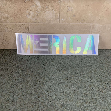 Fast Lane Graphix: Merica Sticker,Holographic Silver Chrome, stickers, decals, vinyl, custom, car, love, automotive, cheap, cool, Graphics, decal, nice