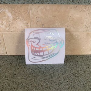 Fast Lane Graphix: Troll Face Meme Sticker,Holographic Silver Chrome, stickers, decals, vinyl, custom, car, love, automotive, cheap, cool, Graphics, decal, nice