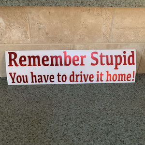 Fast Lane Graphix: Remember Stupid You Have To Drive It Home! Sticker,Red Chrome, stickers, decals, vinyl, custom, car, love, automotive, cheap, cool, Graphics, decal, nice