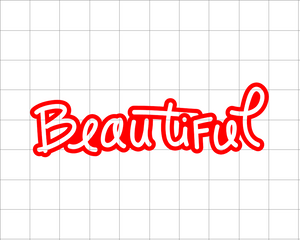 Fast Lane Graphix: Beautiful Sticker,White, stickers, decals, vinyl, custom, car, love, automotive, cheap, cool, Graphics, decal, nice