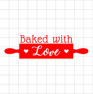 Fast Lane Graphix: Baked With Love Sticker,White, stickers, decals, vinyl, custom, car, love, automotive, cheap, cool, Graphics, decal, nice