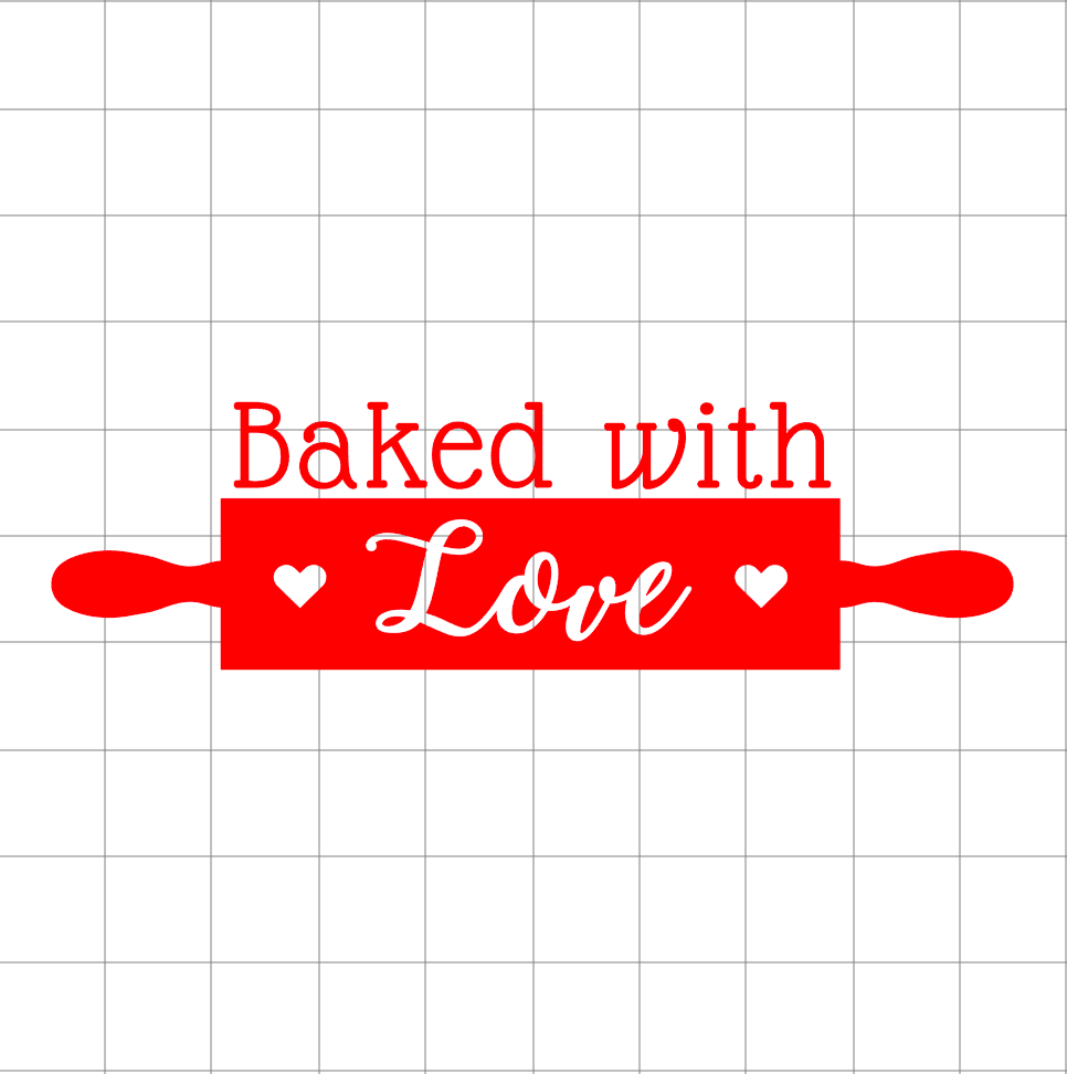 Fast Lane Graphix: Baked With Love Sticker,White, stickers, decals, vinyl, custom, car, love, automotive, cheap, cool, Graphics, decal, nice