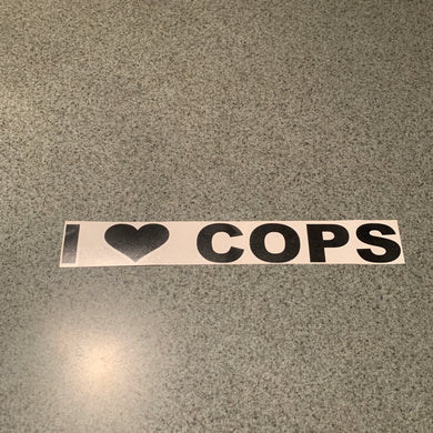 Fast Lane Graphix: I Love Cops Sticker,Matte Black, stickers, decals, vinyl, custom, car, love, automotive, cheap, cool, Graphics, decal, nice