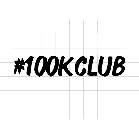 Fast Lane Graphix: #100K Club Sticker,White, stickers, decals, vinyl, custom, car, love, automotive, cheap, cool, Graphics, decal, nice