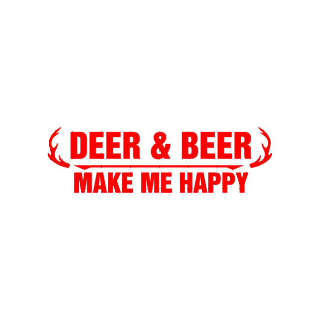 Fast Lane Graphix: Deer and Beer Make Me Happy Sticker,White, stickers, decals, vinyl, custom, car, love, automotive, cheap, cool, Graphics, decal, nice