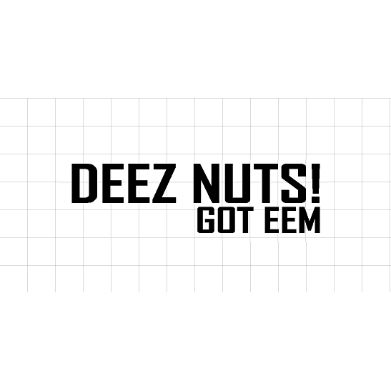 Fast Lane Graphix: Deez Nuts! Got Eem Sticker,White, stickers, decals, vinyl, custom, car, love, automotive, cheap, cool, Graphics, decal, nice