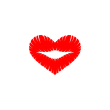 Fast Lane Graphix: Heart Kiss Sticker,White, stickers, decals, vinyl, custom, car, love, automotive, cheap, cool, Graphics, decal, nice