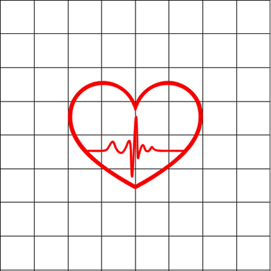 Fast Lane Graphix: Heart With Pulse Sticker,White, stickers, decals, vinyl, custom, car, love, automotive, cheap, cool, Graphics, decal, nice