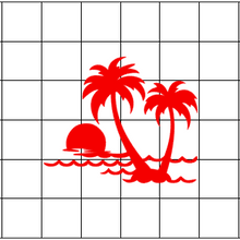 Fast Lane Graphix: Palm Tree Sunset Sticker,White, stickers, decals, vinyl, custom, car, love, automotive, cheap, cool, Graphics, decal, nice