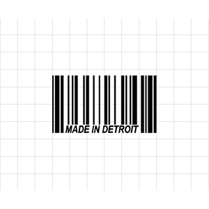 Fast Lane Graphix: Made In Detroit Barcode Sticker,White, stickers, decals, vinyl, custom, car, love, automotive, cheap, cool, Graphics, decal, nice