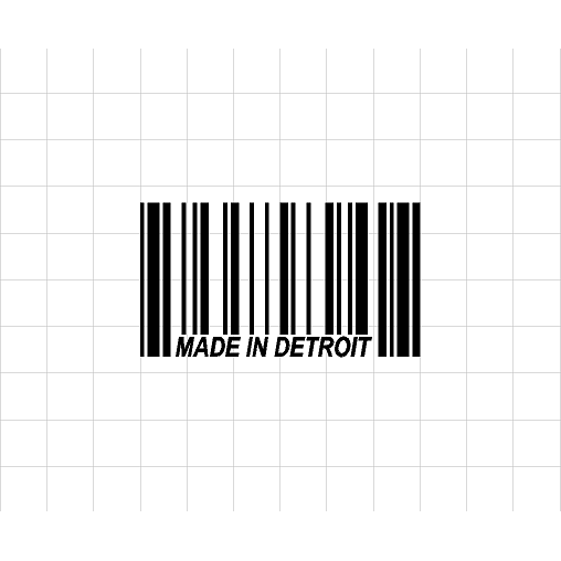 Fast Lane Graphix: Made In Detroit Barcode Sticker,White, stickers, decals, vinyl, custom, car, love, automotive, cheap, cool, Graphics, decal, nice