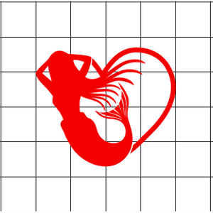 Fast Lane Graphix: Mermaid Heart Sticker,White, stickers, decals, vinyl, custom, car, love, automotive, cheap, cool, Graphics, decal, nice