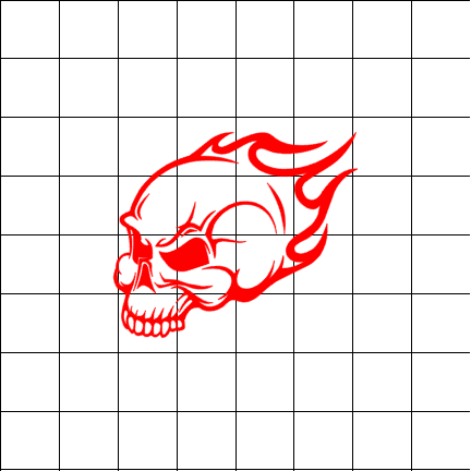 Fast Lane Graphix: Flaming Skull V2 Sticker,White, stickers, decals, vinyl, custom, car, love, automotive, cheap, cool, Graphics, decal, nice