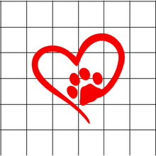 Fast Lane Graphix: Pawprint Heart Sticker,White, stickers, decals, vinyl, custom, car, love, automotive, cheap, cool, Graphics, decal, nice