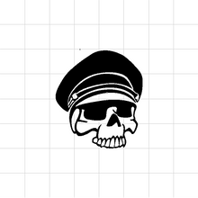 Fast Lane Graphix: Skull In Military Hat Sticker,Matte White, stickers, decals, vinyl, custom, car, love, automotive, cheap, cool, Graphics, decal, nice