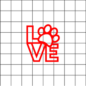 Fast Lane Graphix: Love Sign With Paw Print V2 Sticker,White, stickers, decals, vinyl, custom, car, love, automotive, cheap, cool, Graphics, decal, nice