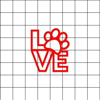 Fast Lane Graphix: Love Sign With Paw Print V2 Sticker,White, stickers, decals, vinyl, custom, car, love, automotive, cheap, cool, Graphics, decal, nice