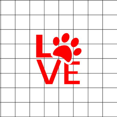 Fast Lane Graphix: Love Sign With Paw Print V3 Sticker,White, stickers, decals, vinyl, custom, car, love, automotive, cheap, cool, Graphics, decal, nice