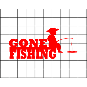 Fast Lane Graphix: Gone Fishing Sticker,White, stickers, decals, vinyl, custom, car, love, automotive, cheap, cool, Graphics, decal, nice
