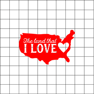 Fast Lane Graphix: The Land That I Love USA Sticker,White, stickers, decals, vinyl, custom, car, love, automotive, cheap, cool, Graphics, decal, nice