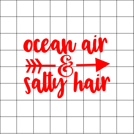 Fast Lane Graphix: Ocean Air & Salty Hair Sticker,White, stickers, decals, vinyl, custom, car, love, automotive, cheap, cool, Graphics, decal, nice