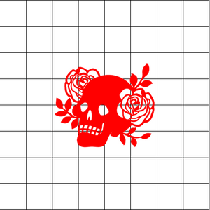 Fast Lane Graphix: Floral Skull Sticker,White, stickers, decals, vinyl, custom, car, love, automotive, cheap, cool, Graphics, decal, nice
