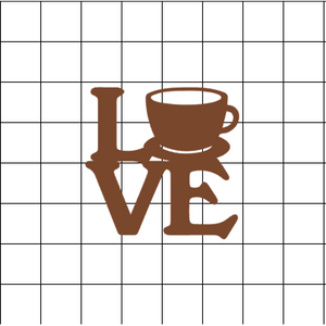 Fast Lane Graphix: Love Sign With Coffee Cup Sticker,White, stickers, decals, vinyl, custom, car, love, automotive, cheap, cool, Graphics, decal, nice