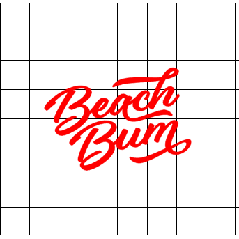 Fast Lane Graphix: Beach Bum Sticker,White, stickers, decals, vinyl, custom, car, love, automotive, cheap, cool, Graphics, decal, nice