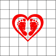 Fast Lane Graphix: Baby Feet Heart Sticker,White, stickers, decals, vinyl, custom, car, love, automotive, cheap, cool, Graphics, decal, nice