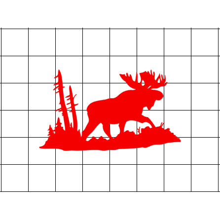 Fast Lane Graphix: Moose In Woods Silhouette Sticker,White, stickers, decals, vinyl, custom, car, love, automotive, cheap, cool, Graphics, decal, nice