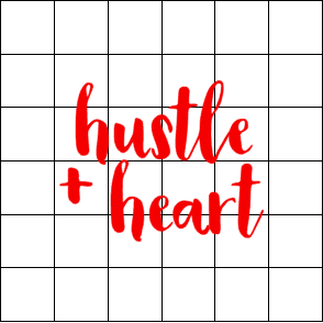 Fast Lane Graphix: Hustle + Heart Sticker,White, stickers, decals, vinyl, custom, car, love, automotive, cheap, cool, Graphics, decal, nice