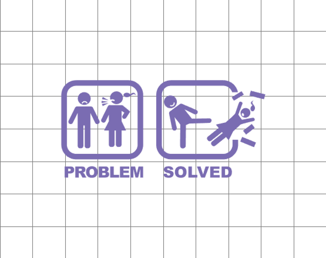 Fast Lane Graphix: Problem Solved Girl Friend Sticker,White, stickers, decals, vinyl, custom, car, love, automotive, cheap, cool, Graphics, decal, nice