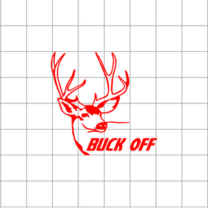 Fast Lane Graphix: Buck Off Deer Head Sticker,White, stickers, decals, vinyl, custom, car, love, automotive, cheap, cool, Graphics, decal, nice