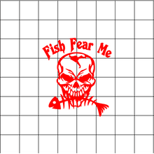 Fast Lane Graphix: Fish Fear Me Skull Sticker,Matte White, stickers, decals, vinyl, custom, car, love, automotive, cheap, cool, Graphics, decal, nice