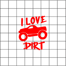 Fast Lane Graphix: I Love Dirt Truck Sticker,Matte White, stickers, decals, vinyl, custom, car, love, automotive, cheap, cool, Graphics, decal, nice