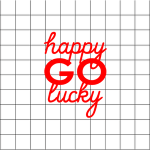 Fast Lane Graphix: Happy Go Lucky Sticker,White, stickers, decals, vinyl, custom, car, love, automotive, cheap, cool, Graphics, decal, nice