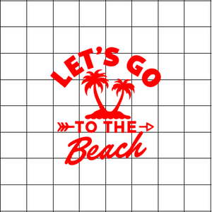 Fast Lane Graphix: Let's Go To The Beach Sticker,White, stickers, decals, vinyl, custom, car, love, automotive, cheap, cool, Graphics, decal, nice