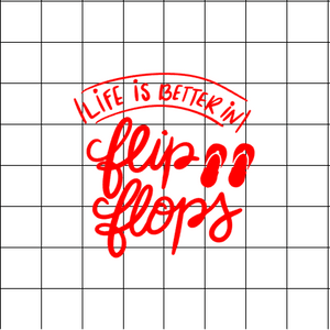 Fast Lane Graphix: Life Is Better In Flip Flops Sticker,White, stickers, decals, vinyl, custom, car, love, automotive, cheap, cool, Graphics, decal, nice
