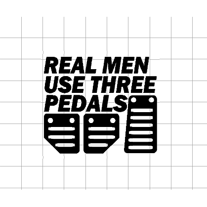 Fast Lane Graphix: Real Men Use 3 Pedals Sticker,White, stickers, decals, vinyl, custom, car, love, automotive, cheap, cool, Graphics, decal, nice