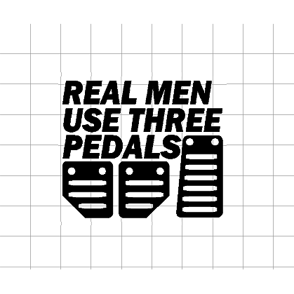 pedal stickers Real Men Use 3 Pedals Sticker