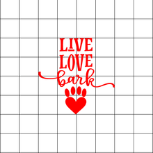 Fast Lane Graphix: Live Love Bark Sticker,White, stickers, decals, vinyl, custom, car, love, automotive, cheap, cool, Graphics, decal, nice