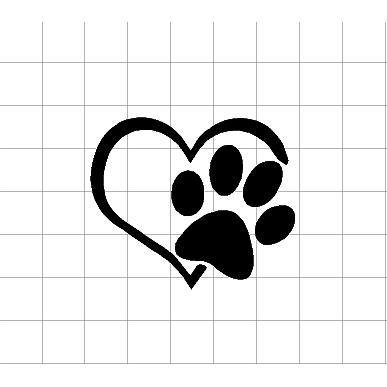 Fast Lane Graphix: Paw In Heart Sticker,White, stickers, decals, vinyl, custom, car, love, automotive, cheap, cool, Graphics, decal, nice