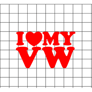 Fast Lane Graphix: I Love My VW Sticker,Matte White, stickers, decals, vinyl, custom, car, love, automotive, cheap, cool, Graphics, decal, nice