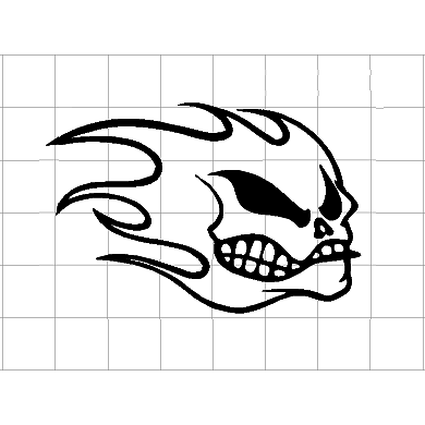 Fast Lane Graphix: Flaming Skull Sticker,White, stickers, decals, vinyl, custom, car, love, automotive, cheap, cool, Graphics, decal, nice