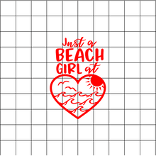 Fast Lane Graphix: Just A Beach Girl At Heart Sticker,Matte White, stickers, decals, vinyl, custom, car, love, automotive, cheap, cool, Graphics, decal, nice