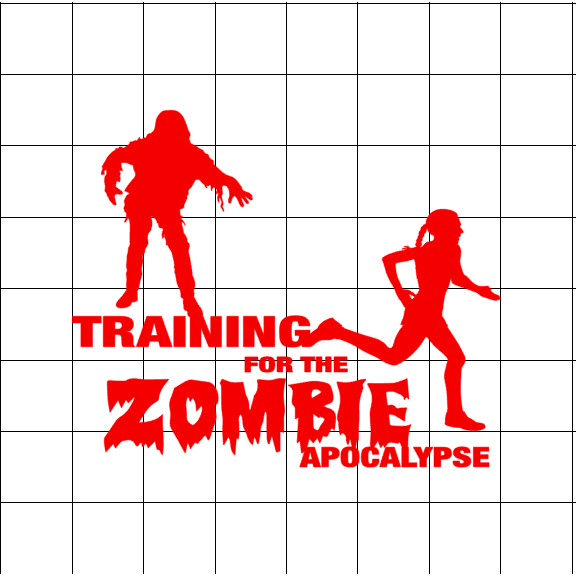 Fast Lane Graphix: Training For The Zombie Apocalypse Women Sticker,White, stickers, decals, vinyl, custom, car, love, automotive, cheap, cool, Graphics, decal, nice