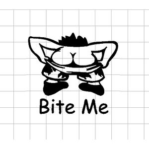 Fast Lane Graphix: Bite Me Sticker,White, stickers, decals, vinyl, custom, car, love, automotive, cheap, cool, Graphics, decal, nice