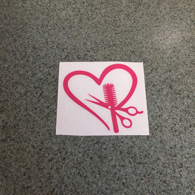 Fast Lane Graphix: Hairdresser Heart Sticker,Pink, stickers, decals, vinyl, custom, car, love, automotive, cheap, cool, Graphics, decal, nice